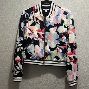 Bar III recycled floral track jacket